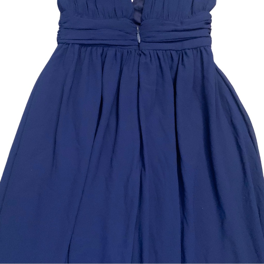 Lulu’s Navy Blue Sleeveless VNeck Long Formal Maxi Dress XS Chiffon Evening Gown - Picture 10 of 12